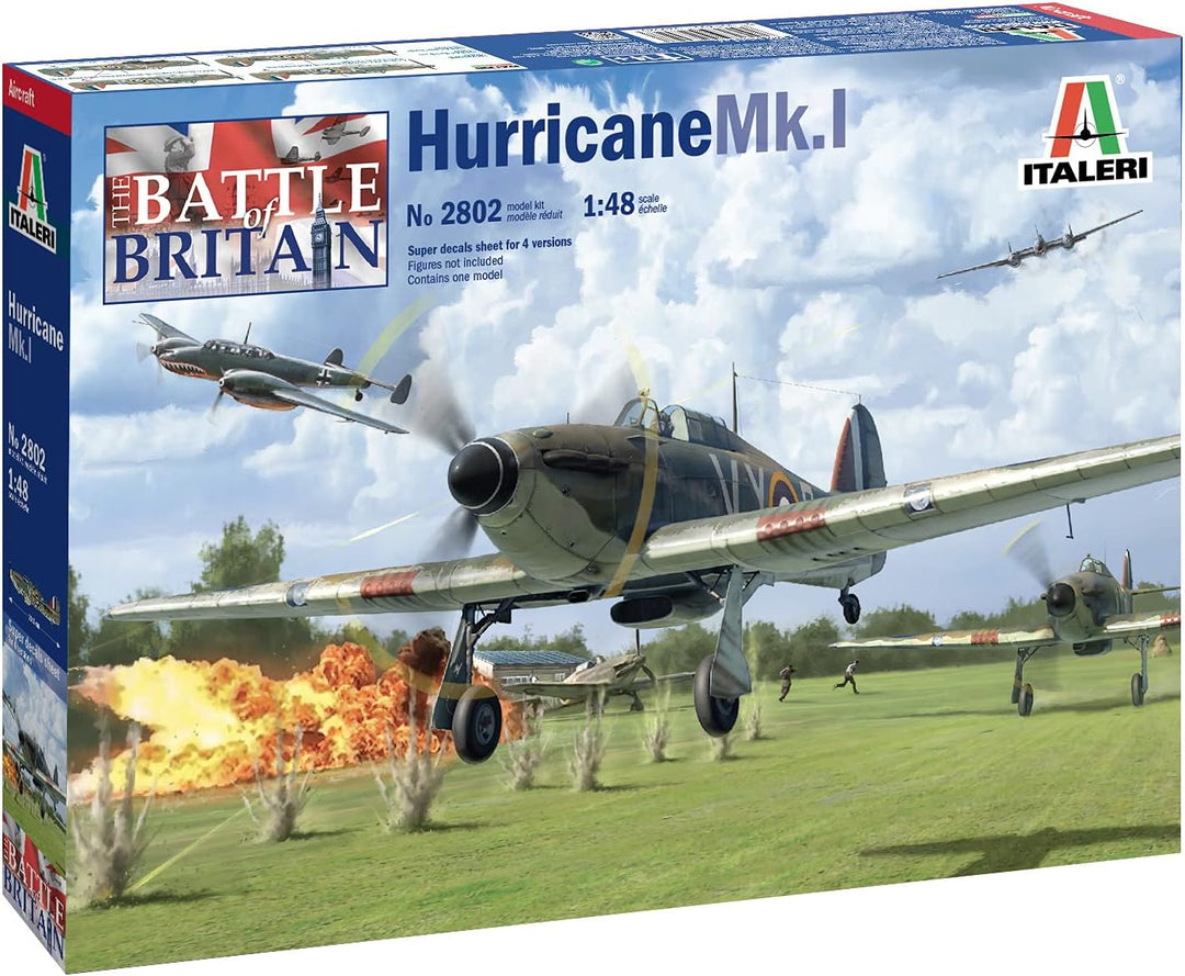 Italeri 2802S 1:48 Hurricane Mk.I, originalgetreue Nachbildung, Modellbau, Basteln, Hobby, Kleben, P