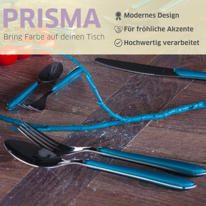 Kuppels Prisma Besteck Set für 6 Personen aus Edelstahl poliert | Besteckset 24-teilig | Hochwertige
