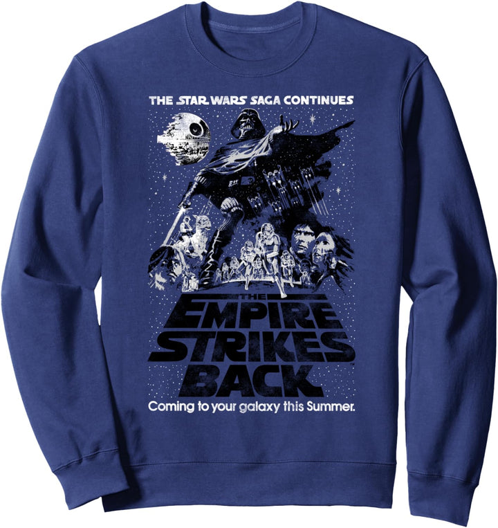 Star Wars The Saga Continues Text Movie Poster Sweatshirt