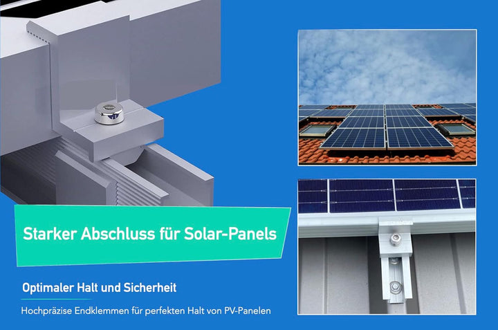 Endklemmen 35mm Endklemme Solar 12 St. Solarmodul Modulklemmen Photovoltaik Klemmen Solarpanel Randk