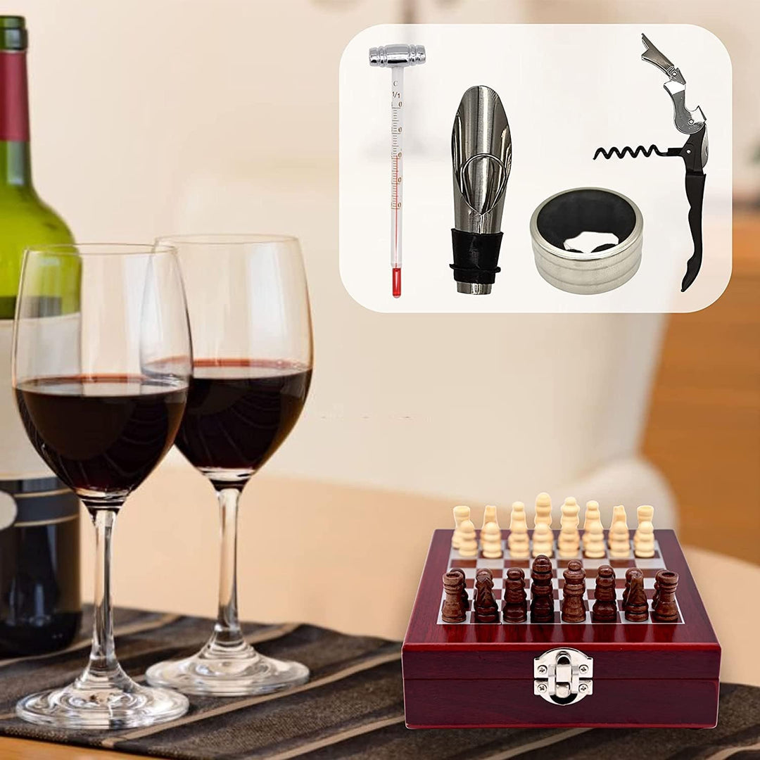 Humpti Originelle Geschenke für Herren, Geschenk-Set für Herren – Zubehör für Wein und Schach, Weinö