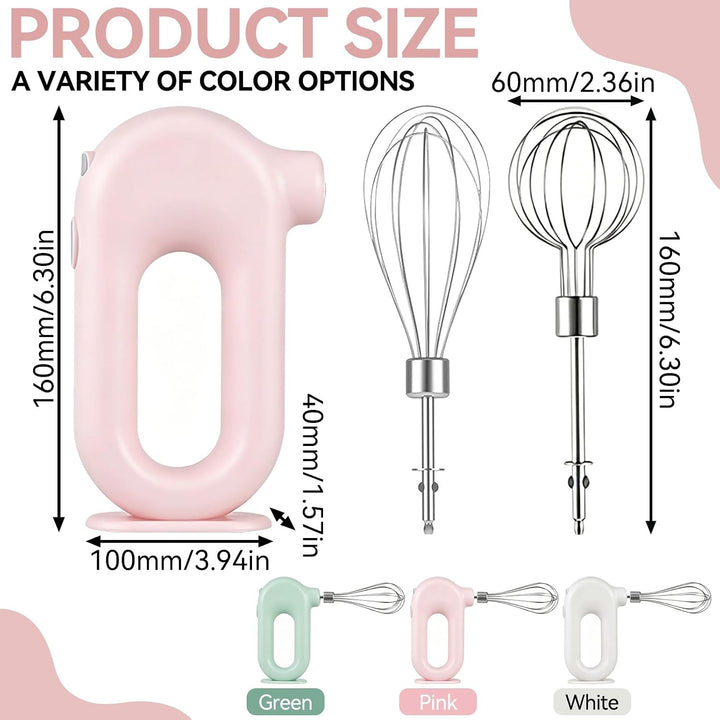 Kabelloser Handmixer Elektrischer, Edelstahl-Schwingbesen Mini-Eierschläger 4-Gang-Einstellbarer Min