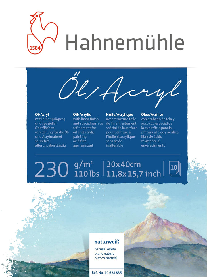 Hahnemühle Öl- und Acrylmalblock 230g/m², 30x40cm, 10 Blätter 30x40 cm, 30x40 cm