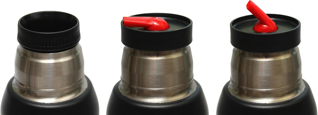 Mate Green Largoinox Vacuum Flask 1L Schwarz ● INOX 18/8 Edelstahl Thermoflasche ● Ideal für Mate Te