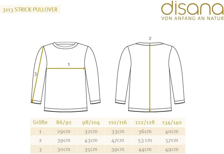 disana Strick-Pullover, 100% Bio-Merinowolle GOTS, IVN Best | Zeitloses Design | Kleinkind, Kind, Un
