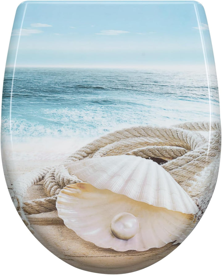 WOLTU Toilettendeckel mit Absenkautomatik Klodeckel WC Sitz Softclose Klobrille mit Quick Release Fu