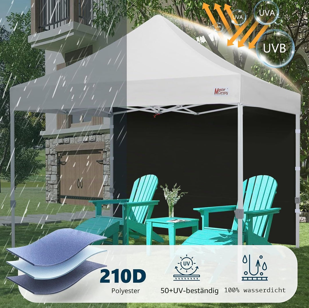 MasterCanopy Seitenwand/Seitenteil für Pop-up-Pavillon, Faltpavillon, Zelt, Canopy, 1 Stück 2.5x2.5M