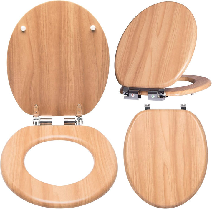 EUGAD WC Sitz Mit Absenkautomatik,Holz Toilettendeckel,Einfache Montage Toilettensitz,Stabile Qualit