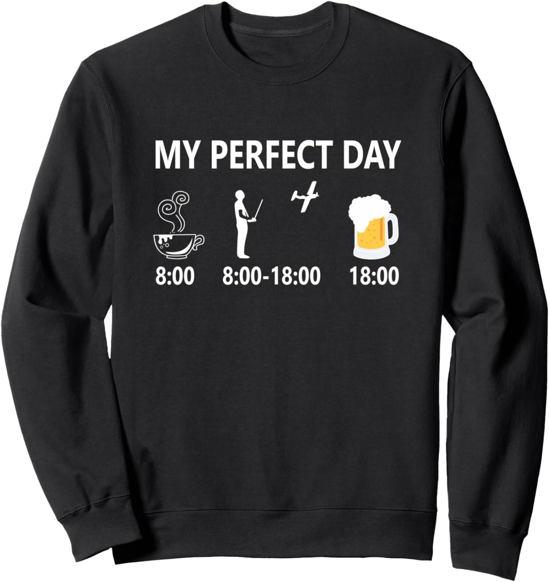 Modellflug T-Shirt mit Bier MY PERFECT DAY Modellbau T-Shirt Sweatshirt