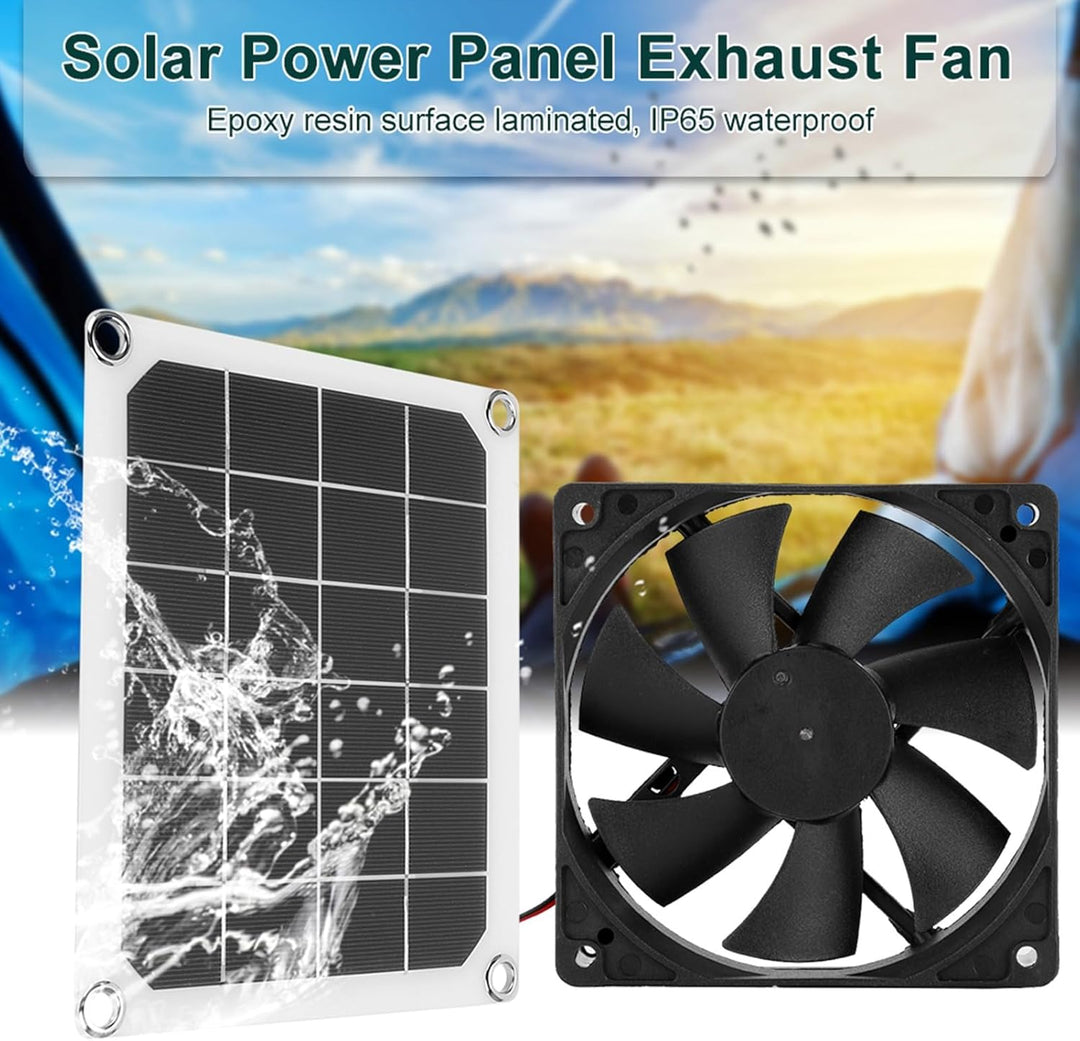 10 W 6 V Monokristalliner Solarpanel-Abluftventilator, IP65 Wasserdicht, USB-Solarpanel-Aufladung, T