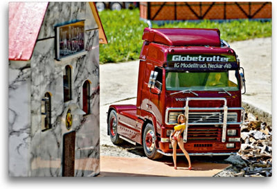 Premium Textil-Leinwand 75 x 50 cm Quer-Format VOLVO FH12 | Wandbild, HD-Bild auf Keilrahmen, Fertig