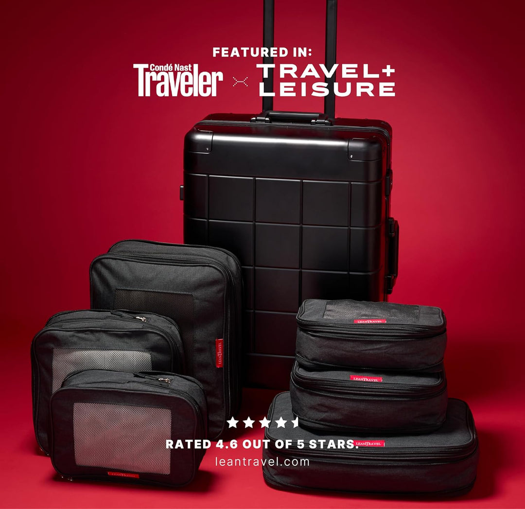 LeanTravel Kompressionswürfel Gepäckorganizer für Reisen mit Doppelreissverschluss (3) Set LeanTrave