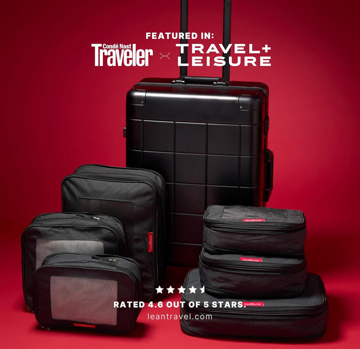 LeanTravel Kompressionswürfel Gepäckorganizer für Reisen mit Doppelreissverschluss (3) Set LeanTrave