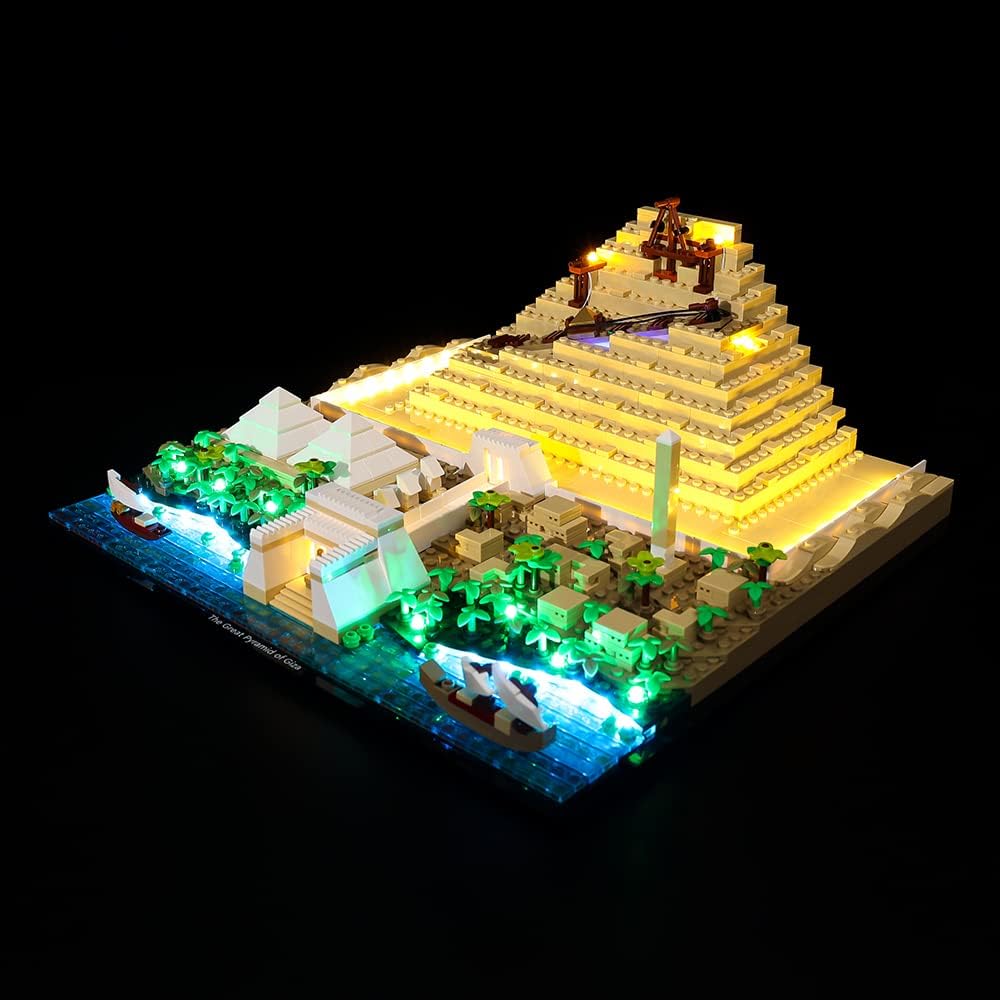 Kyglaring LED-Beleuchtungsset für Lego Grosse Pyramide von Gizeh 21058 (kein Modell) Architektur Lan