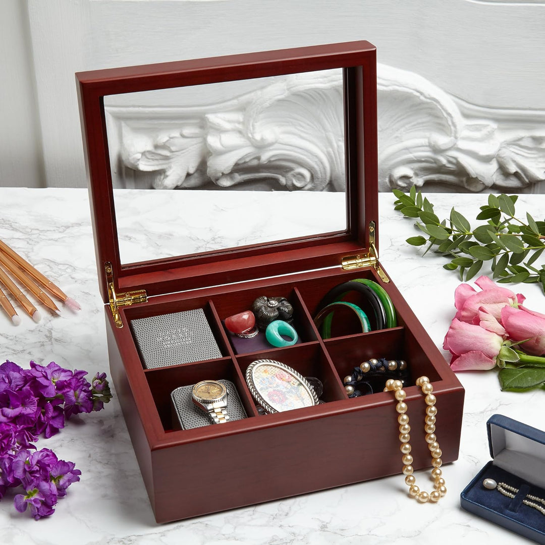 Apace Living Tee Box Luxeriöse Tee Aufbewahrung Box Holz – 6 Fächer für die Aufbewahrung von Teebeut
