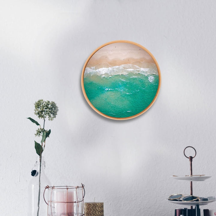 FOMIYES Runder Wand-Bilderrahmen aus Holz, 35 cm, DIY-Gemälde, Ausstellungsrahmen, runder Bilderrahm