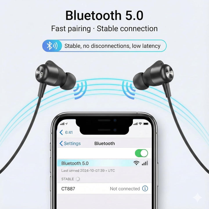 Bluetooth Kopfhörer Kabellos 5.0 Sport, 20 Std Spielzeit, IPX7 Wasserdicht, In-Ear Kopfhörer mit Mik