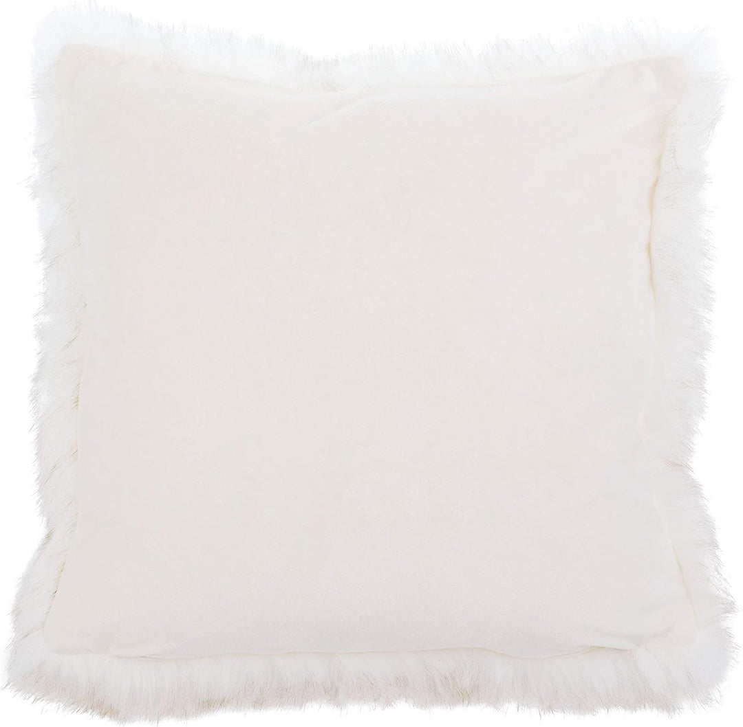 Gözze - Wohnkissenhülle, Kunstfell in edler Pelzoptik, Design Schneefuchs, 50 x 50 cm - Weiss, Schne