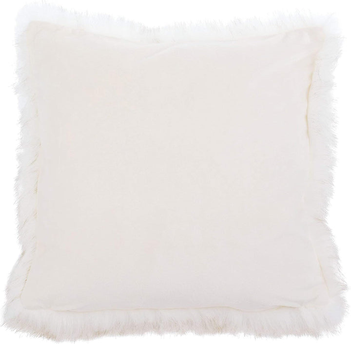Gözze - Wohnkissenhülle, Kunstfell in edler Pelzoptik, Design Schneefuchs, 50 x 50 cm - Weiss, Schne