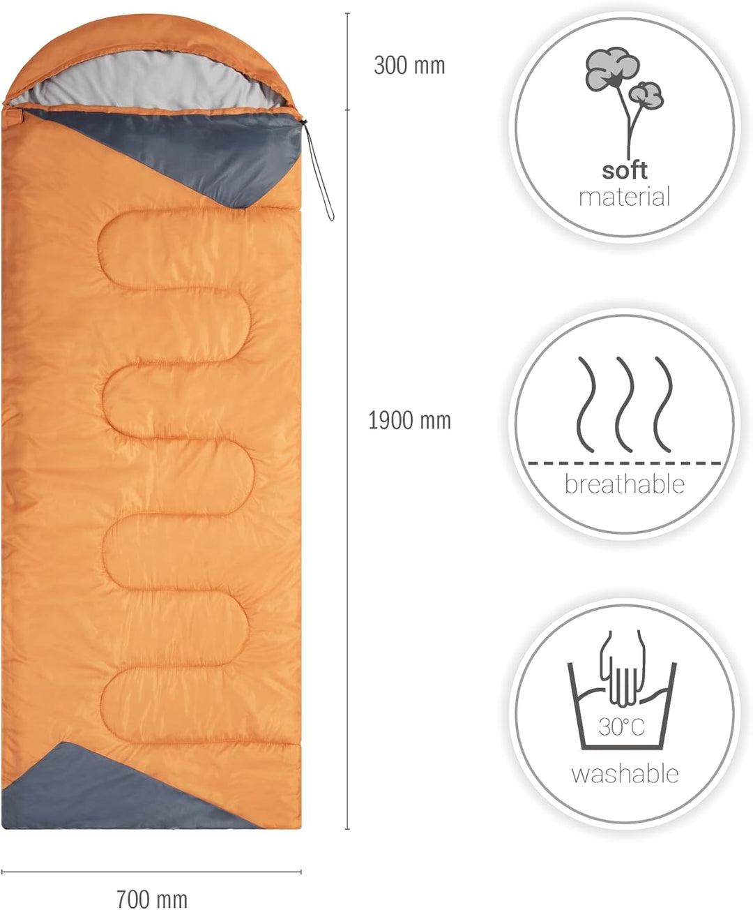Paco Home Schlafsack Outdoor Waschbar Atmungsaktiv Erwachsene Kinder Sommer Winter Deckenschlafsack