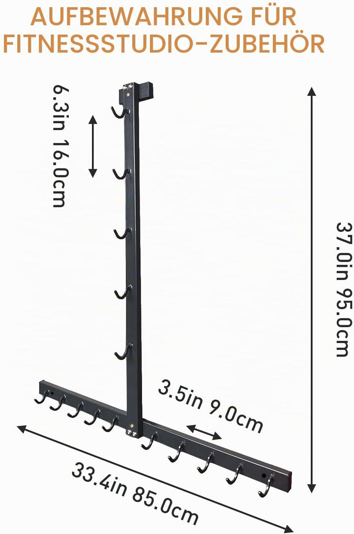 KORIKAHM Lat Pulldown Attachments Storage Rack, Wall Mounted Lat Pull Down Bar Organizer with Heavy