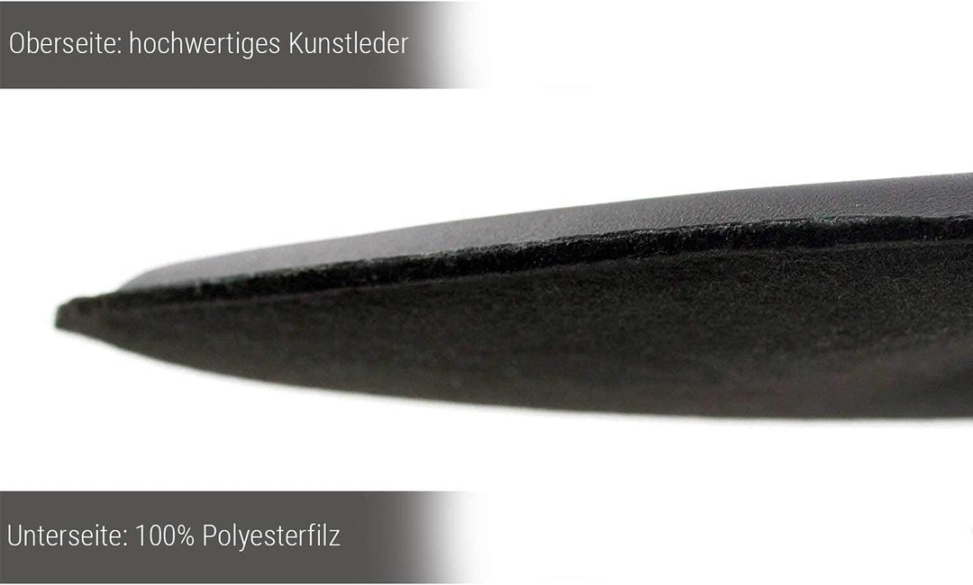 Luxflair Premium Kunst-Leder-Sitzkissen 4er Set oval mit Filz Unterseite in schwarz, gepolstert, Led