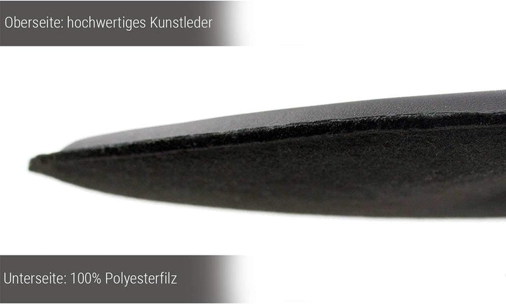 Luxflair Premium Kunst-Leder-Sitzkissen 4er Set oval mit Filz Unterseite in schwarz, gepolstert, Led