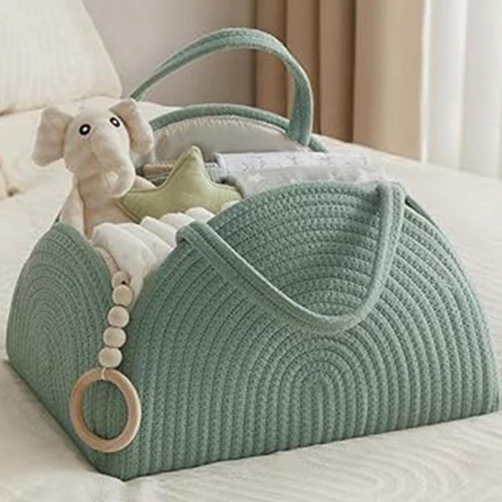 YUEMING Baby Windel Caddy Organizer, Tragbarer Wickelorganizer mit Fächern und Griffen, Wickelkorb B