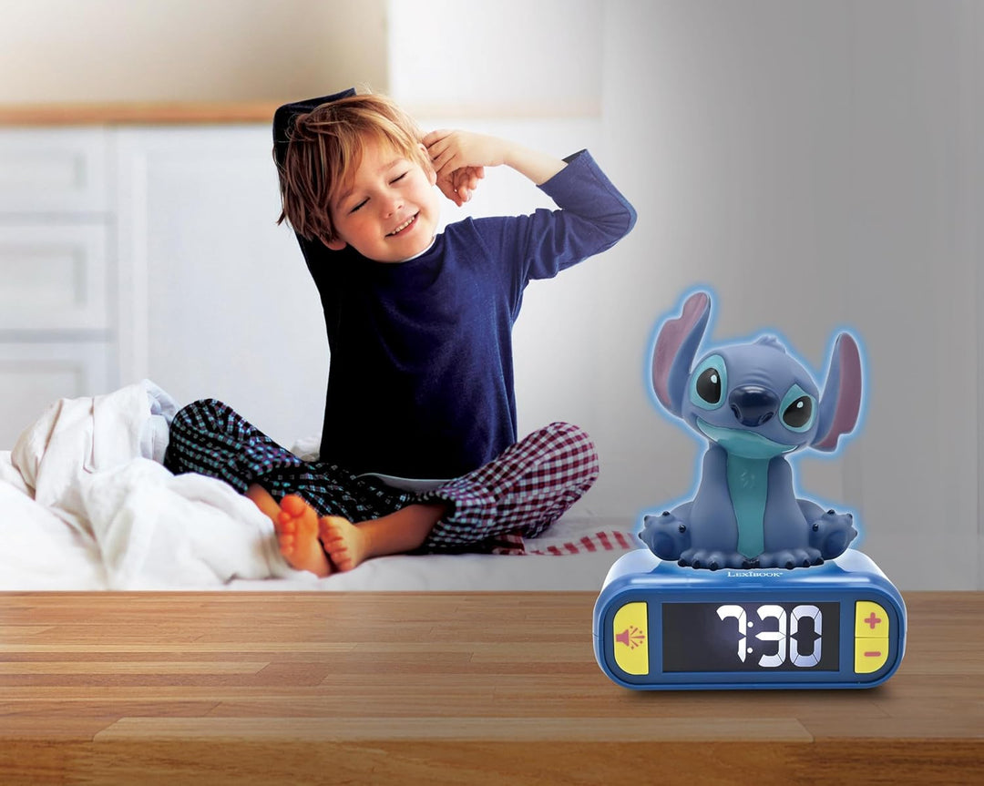 Lexibook, Stitch, Nachtlicht-Wecker, RL800DLXB | Klänge und Melodien, LCD-Display mit Hintergrundbel