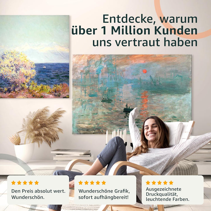 murando HandArt Bilder auf Leinwand Hirsch 150x50 cm 1 tlg Leinwandbild Wandbilder Wohnzimmer Wandde