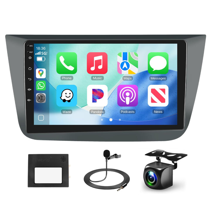 Podofo Android Carplay Autoradio für Seat Altea 2004-2015(Linkslenker), Android Auto HiFi GPS 9" Tou
