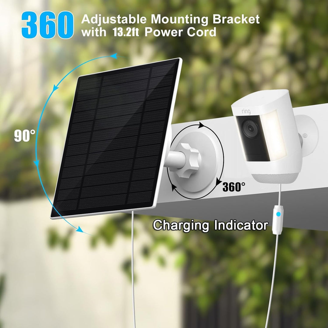 6W Solarpanel mit Ladewarnung, Atemlicht, für Ring kamera mit eingebauten wiederaufladbaren Batterie