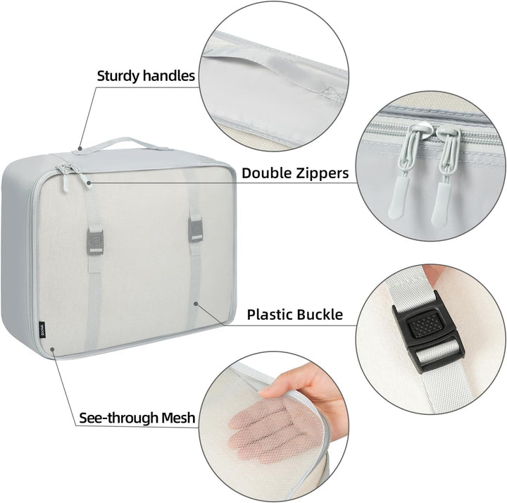 BAGAIL 10er-Set Packwürfel in verschiedenen Grössen Packorganizer für Reisezubehör Handgepäck Koffer