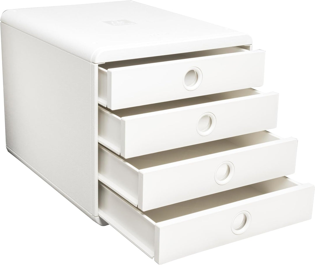 Exacompta Schubladenbox Pop Box, 4 Schubladen, AutentiK - Weiss - 314313D