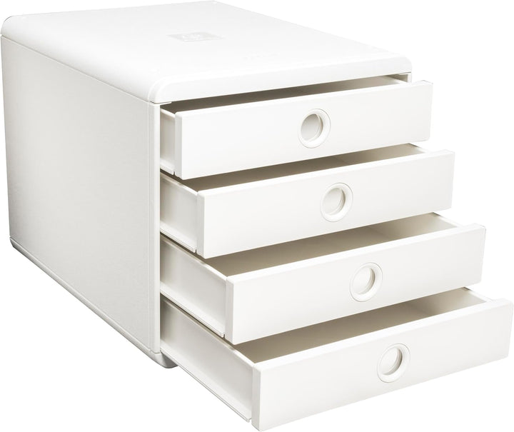 Exacompta Schubladenbox Pop Box, 4 Schubladen, AutentiK - Weiss - 314313D