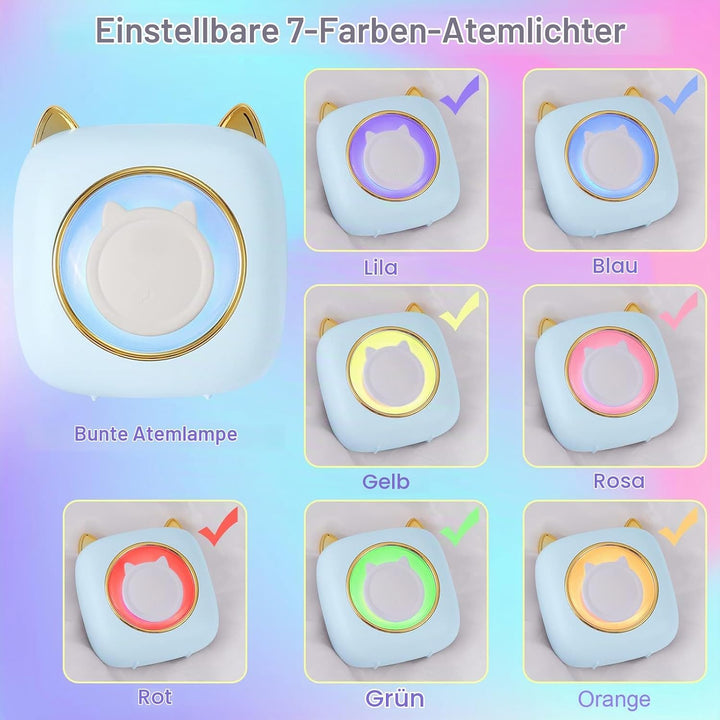 GuKKK Mini Drucker, Mobiler Fotodrucker, Tragbarer Mini Fotodrucker mit Sieben Farben LED, Wireless