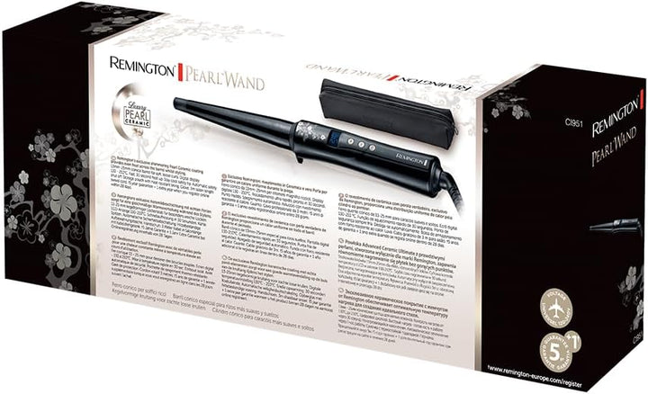Remington Lockenstab [kegelförmig 13-25mm] Pearl Digital (hochwertige Keramikbeschichtung mit echten