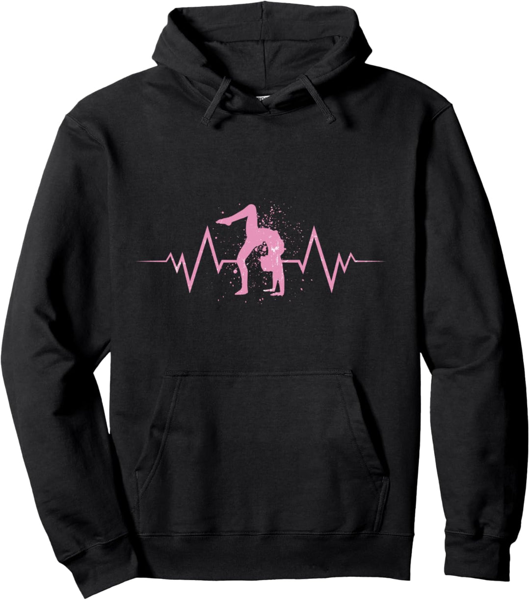Turnerin Herzschlag Gymnast Wettkampfturnen Gymnastik Pullover Hoodie