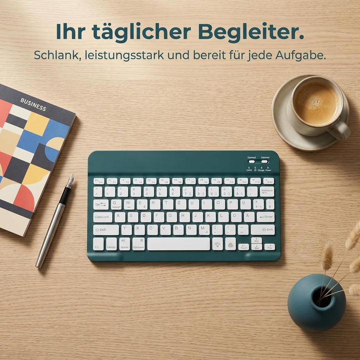 Hülle Tastatur für iPad (A16) 11./10. Generation (2025/2022), (11/10.9 Zoll) - QWERTZ, 7 Farben Bele
