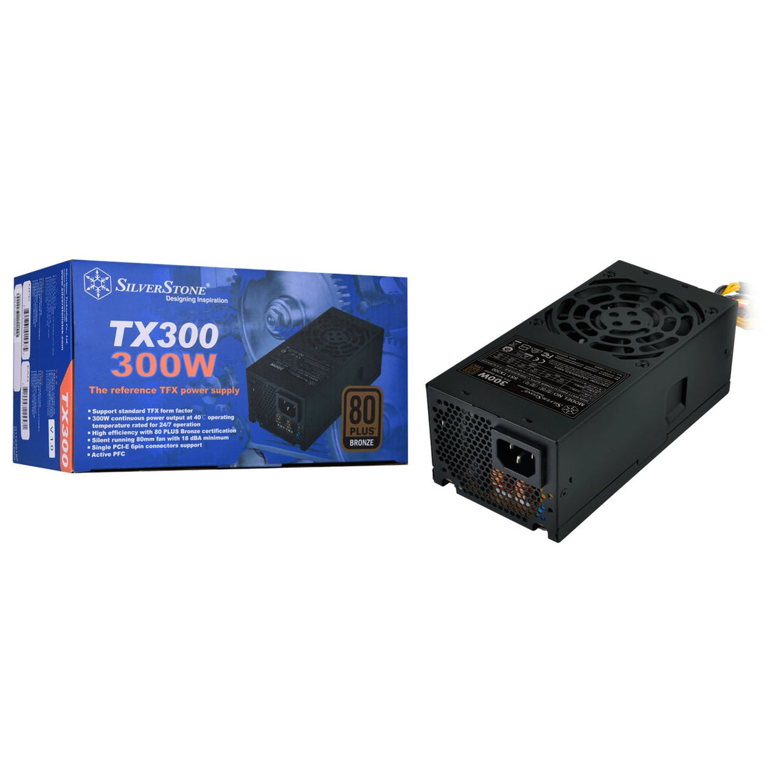 SilverStone SST-TX300 - TFX Serie, 300W 80 Plus Bronze geräuscharmes PC-Netzteil mit 80mm-Lüfter