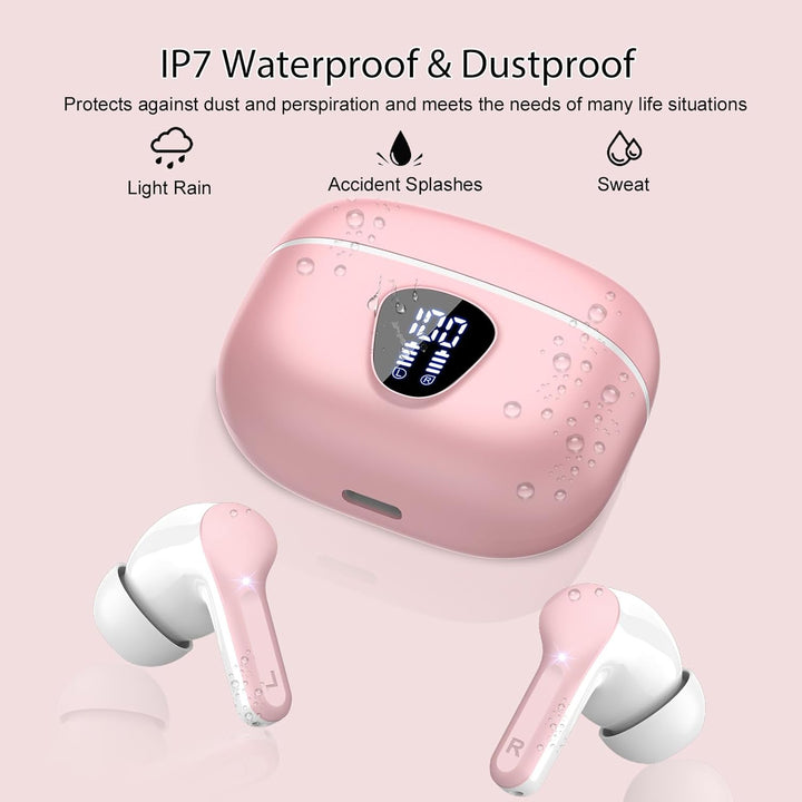 Bluetooth Kopfhörer, Kopfhörer Kabellos Bluetooth 5.4 In Ear, 4 ENC Noise Cancelling Mic Ohrhörer, H