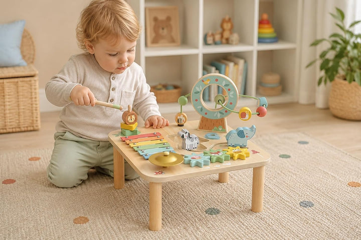 TOOKY TOY Holzspielzeug Kinder Viereckiger Tisch Activity - Forest