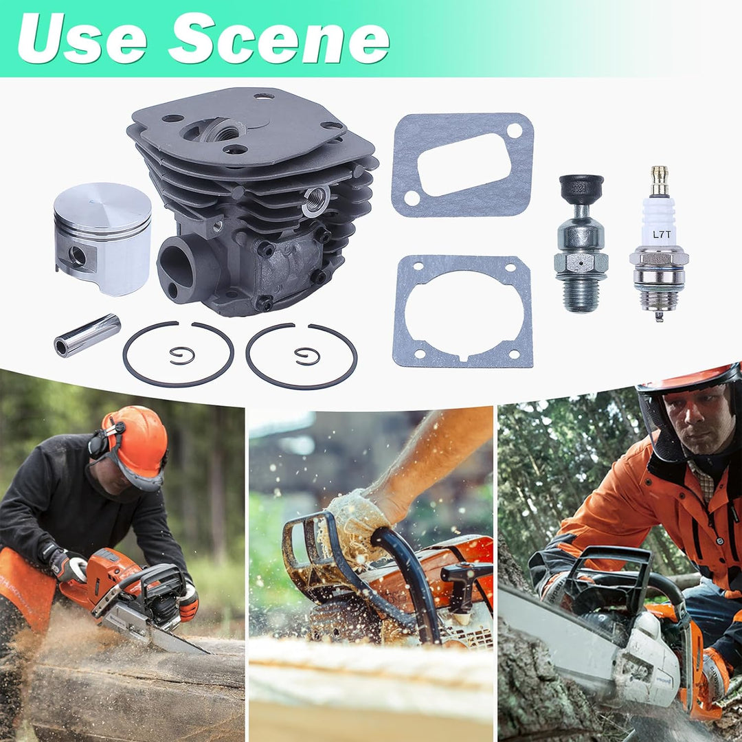 Adefol 45mm Zylinder Kolben Zündkerze Kit Für Husqvarna 346XP 353 351 350 Serie Ersatzteile mit Deko