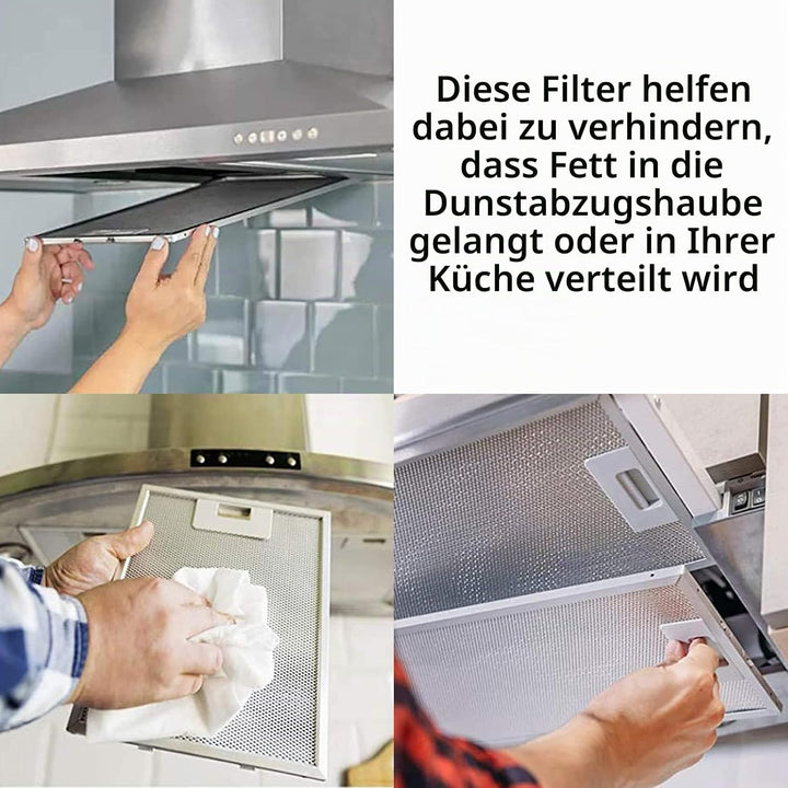 SPARES2GO Dunstabzugshaube Metall-Aluminium-Fettfilter für Küchenabzug (3er-Pack Filter, Silber, 300