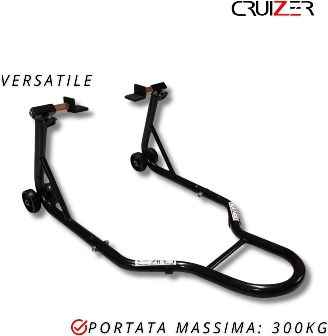Cruizer Universal-Motorradständer für hinten, Kegel verstellbar, mit Schieber, Schwarz