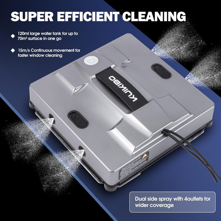K2 Fensterputzroboter mit sprühfunktion 6000Pa Fensterroboter Geräuscharmer Fensterreiniger Roboter