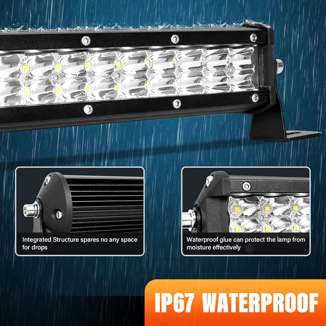 PICAA 24 Zoll 180W LED Lightbar 12V 24V, 6000K Weiss LED Lichtbalken Arbeitsscheinwerfer Bar Wasserd