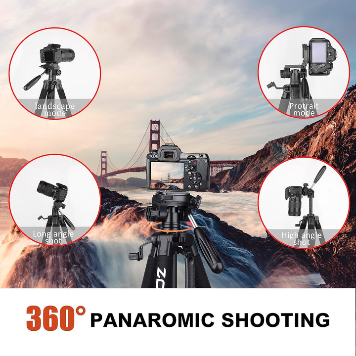 ZOMEi 188cm Stativ Heavy Duty Tall Tripod Stand, Professional Travel Video Tripod Kompatibel mit DSL
