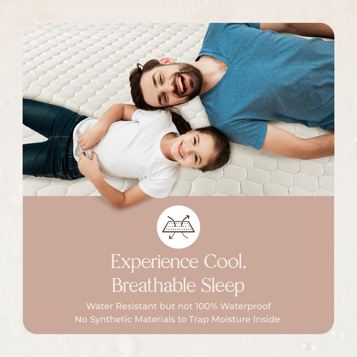 Whisper Organics, 100% Organic Mattress Protector - Quilted Fitted Mattress Pad Cover, GOTS Certifie