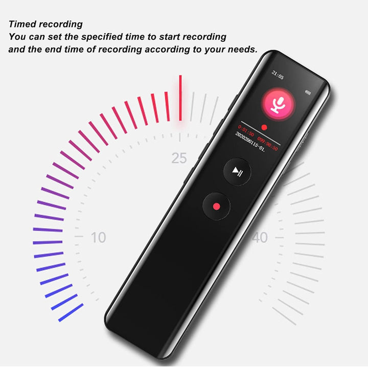 Digitaler Diktiergerät mit Lautsprecher Bluetooth 5.0, Grosser Speicher, Rauschunterdrückung, Multif